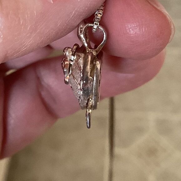 STERLING SILVER GOLD PLATED SILVER 925 WITH CHAIN TURQUOISE NECKLACE​ - Picture 12 of 13